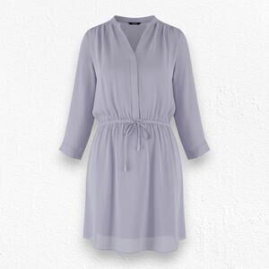 Aritzia Babaton Bennett Silk Mini Dress Lilac Purple Drawstring Waist Size Med